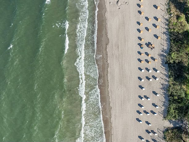 Strandkörbe aus der Vogelperspektive
